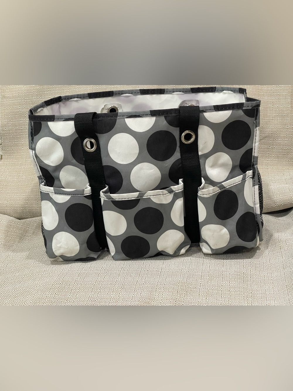 thirty-one Black & White Polka Dot Tote Organizer